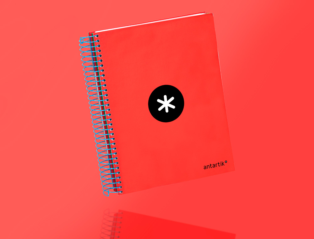 CUADERNO ESPIRAL A5 MICRO ANTARTIK TAPA FORRADA120H 90GR CUADRO 5MM 5 BANDAS 6 TALADROS COLORES SURTIDOS
