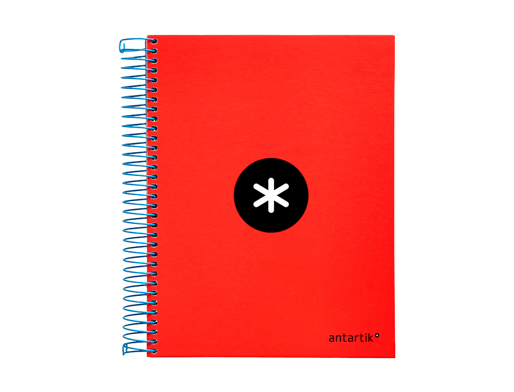 CUADERNO ESPIRAL A5 MICRO ANTARTIK TAPA FORRADA120H 90GR CUADRO 5MM 5 BANDAS 6 TALADROS COLORES SURTIDOS