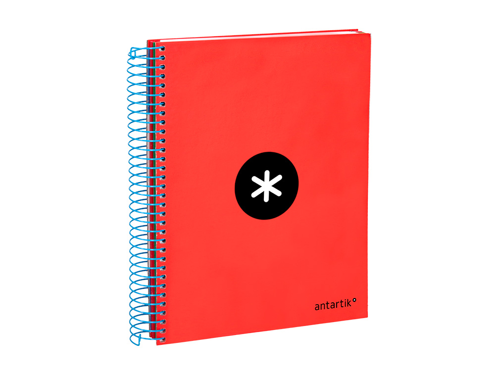 CUADERNO ESPIRAL A5 MICRO ANTARTIK TAPA FORRADA120H 90GR CUADRO 5MM 5 BANDAS 6 TALADROS COLORES SURTIDOS