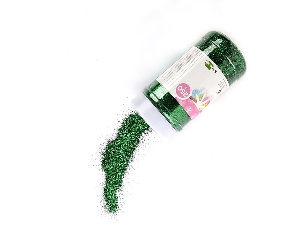 PURPURINA LIDERPAPEL FANTASIA COLOR VERDE METALIZADO BOTE DE 250 GR