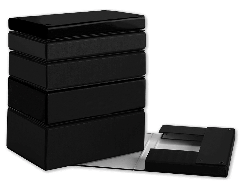 CARPETA PROYECTOS PARDO FOLIO LOMO 150 MM CARTON FORRADO NEGRO CON BROCHE