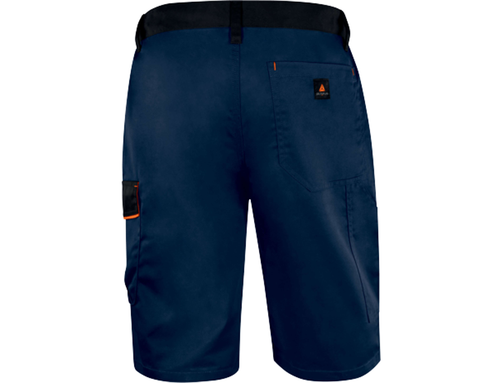PANTALON DE TRABAJO DELTAPLUS BERMUDA CINTA AJUSTABLE 5 BOLSILLOS COLOR AZUL NARANJATALLA 3XL