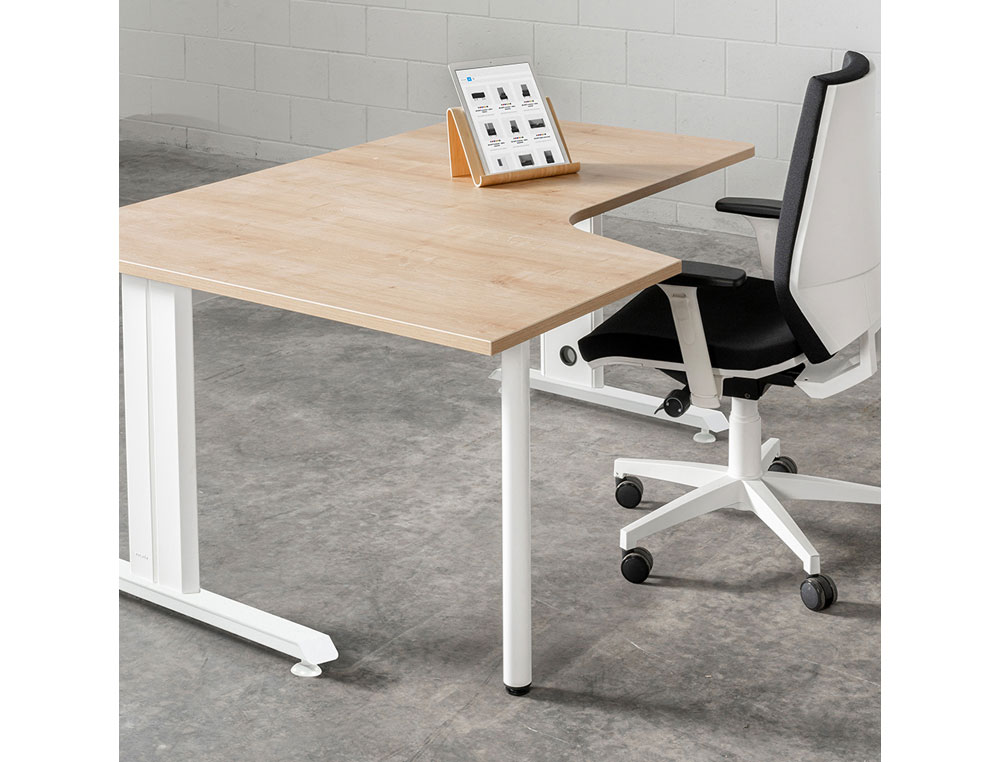 MESA ROCADA SERIE METAL 160X120 CM DERECHA ACABADO AC01 HAYA