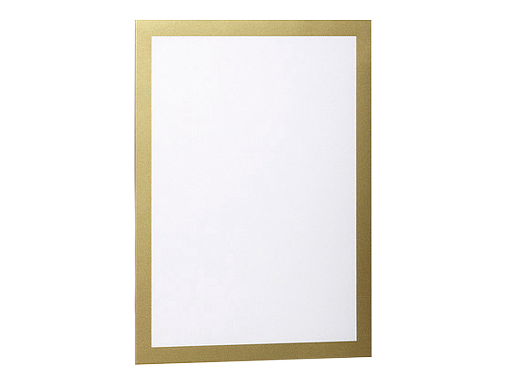 MARCO PORTA ANUNCIOS DURABLE MAGNETICO DIN A4 DORSO ADHESIVO REMOVIBLE COLOR ORO PACK DE 2 UNIDADES