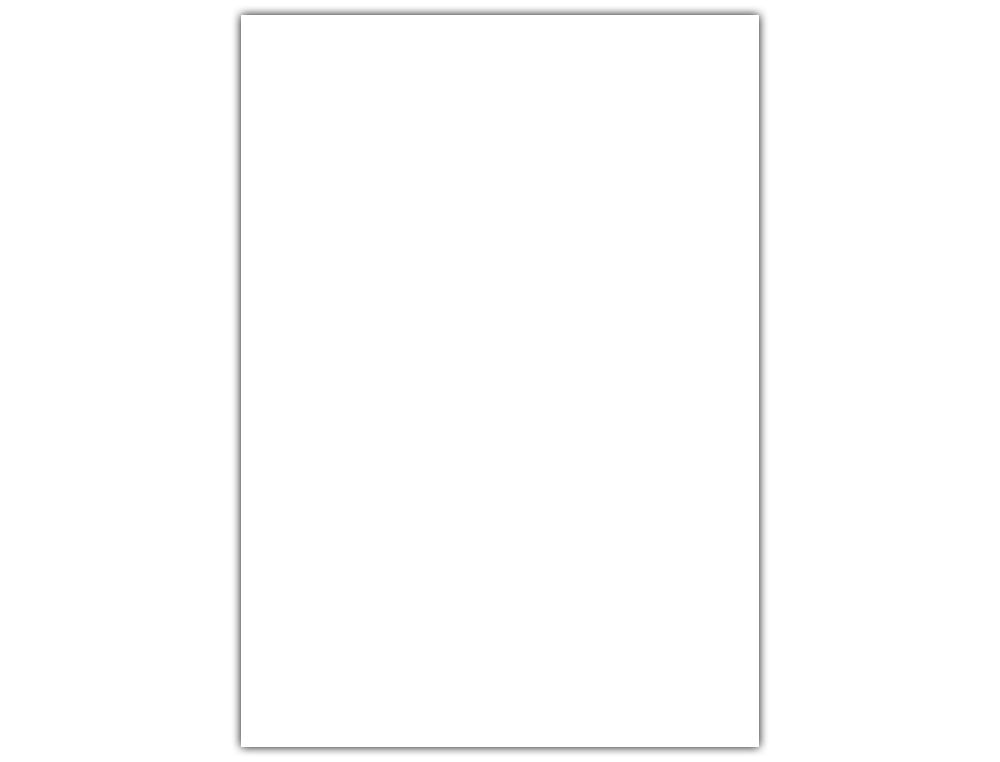 CARTULINA LIDERPAPEL 50X65 CM 180G/M2 BLANCO PAQUETE DE 25 HOJAS