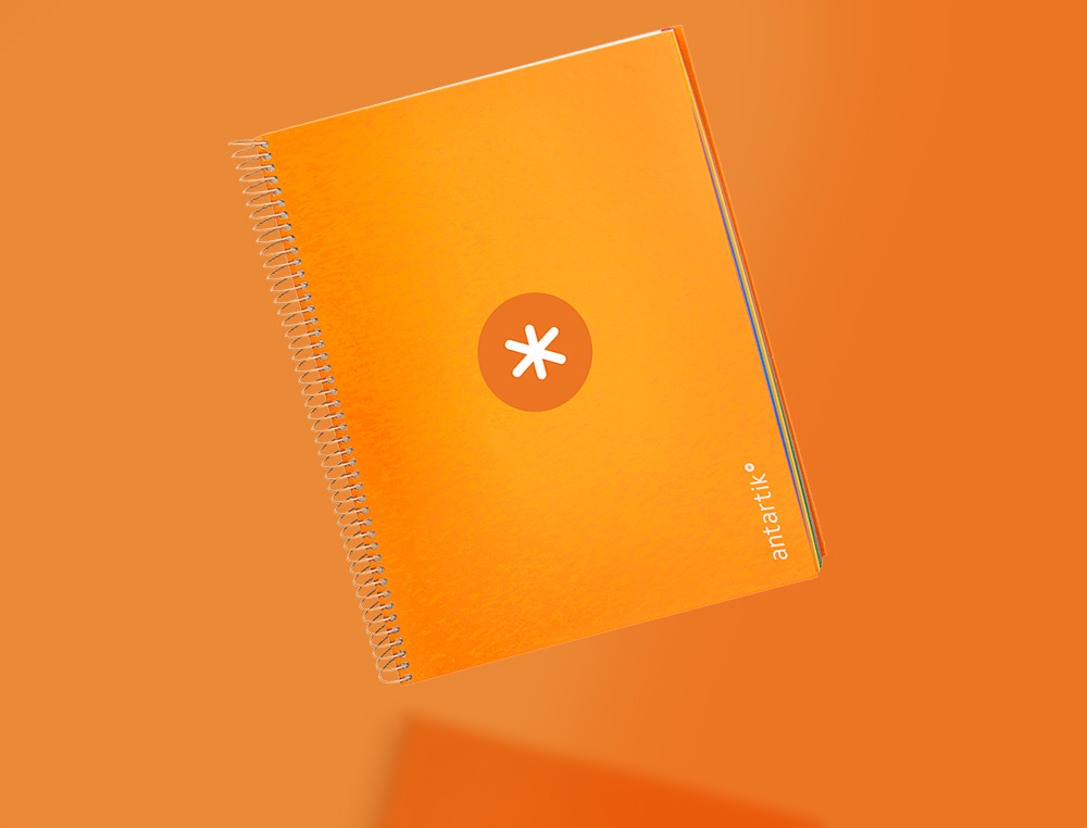 CUADERNO ESPIRAL A4 MICRO ANTARTIK TAPA FORRADA 120H 90 GR CUADRO 5MM 5 BANDAS 4 TALADROS COLOR MOSTAZA