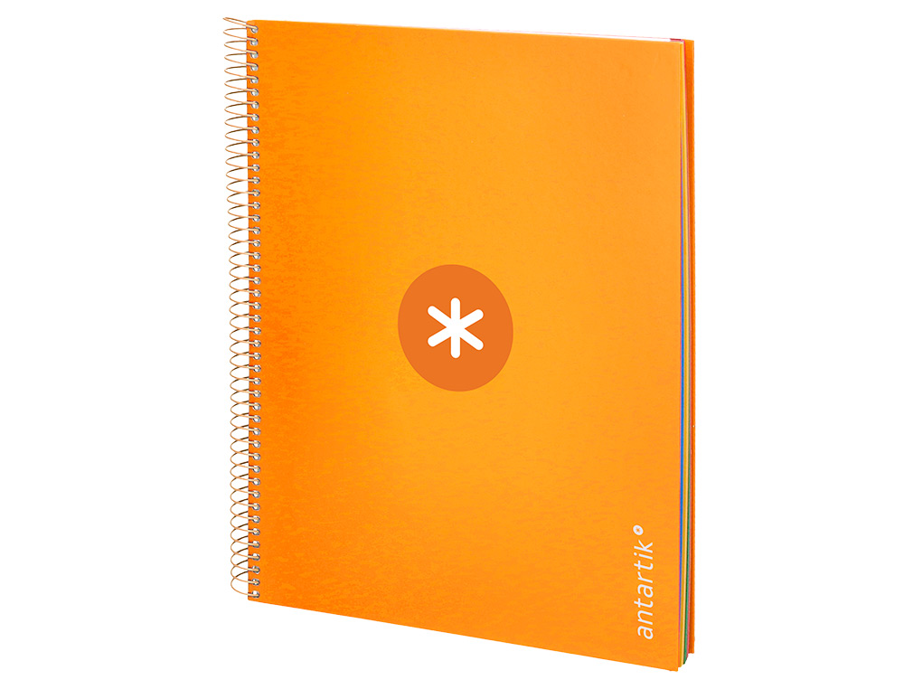 CUADERNO ESPIRAL A4 MICRO ANTARTIK TAPA FORRADA 120H 90 GR CUADRO 5MM 5 BANDAS 4 TALADROS COLOR MOSTAZA