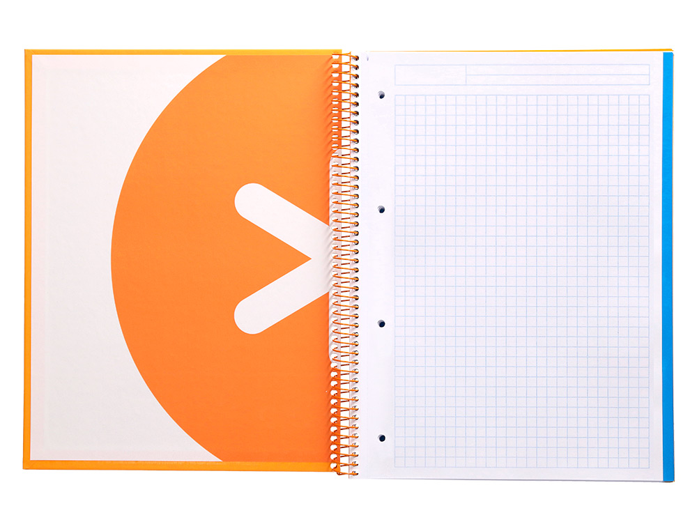 CUADERNO ESPIRAL A4 MICRO ANTARTIK TAPA FORRADA 120H 90 GR CUADRO 5MM 5 BANDAS 4 TALADROS COLOR MOSTAZA