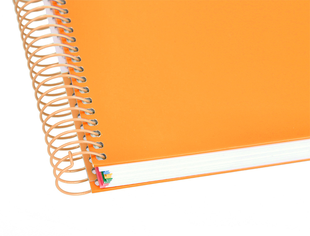 CUADERNO ESPIRAL A4 MICRO ANTARTIK TAPA FORRADA 120H 90 GR CUADRO 5MM 5 BANDAS 4 TALADROS COLOR MOSTAZA