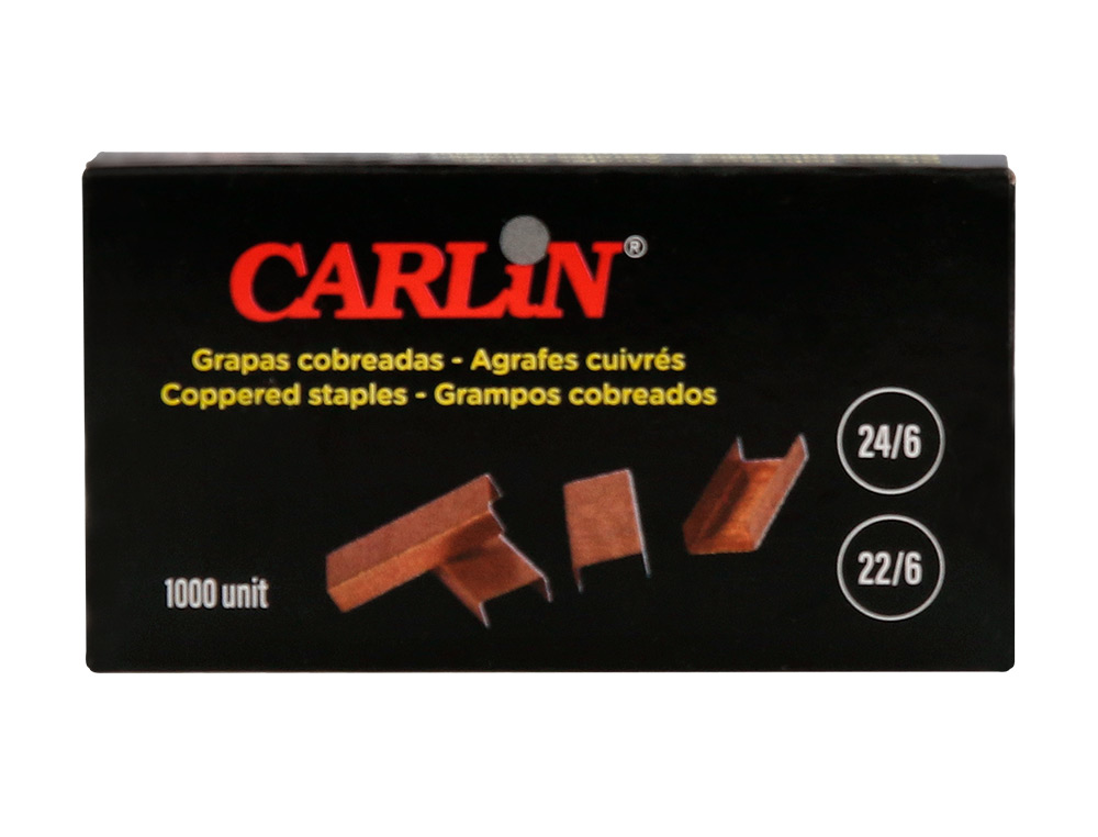 GRAPAS CARLIN N 22/6 24/6 COBREADAS CAJA DE 1000 UNIDADES