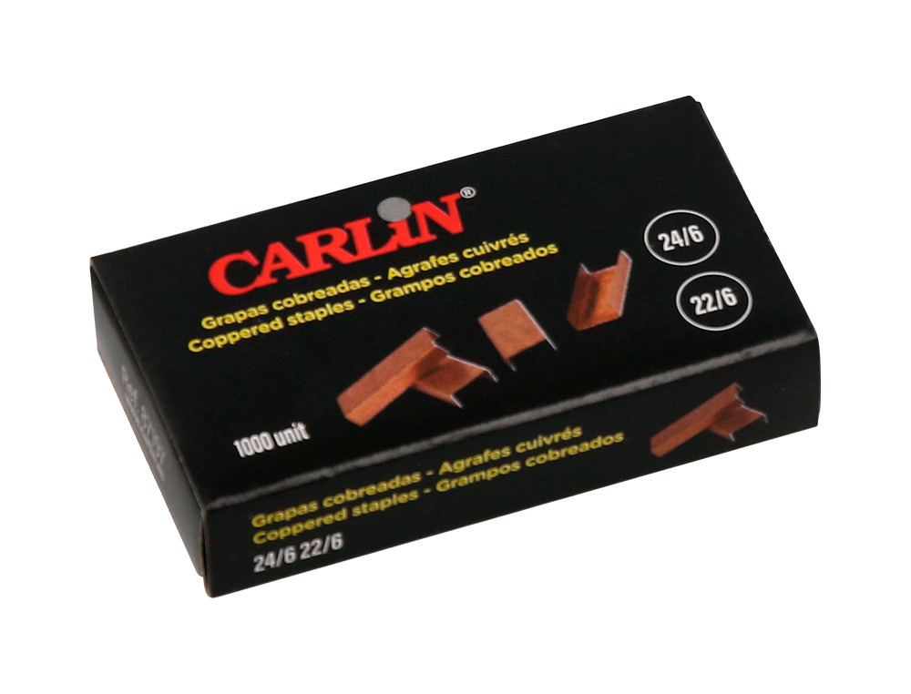 GRAPAS CARLIN N 22/6 24/6 COBREADAS CAJA DE 1000 UNIDADES