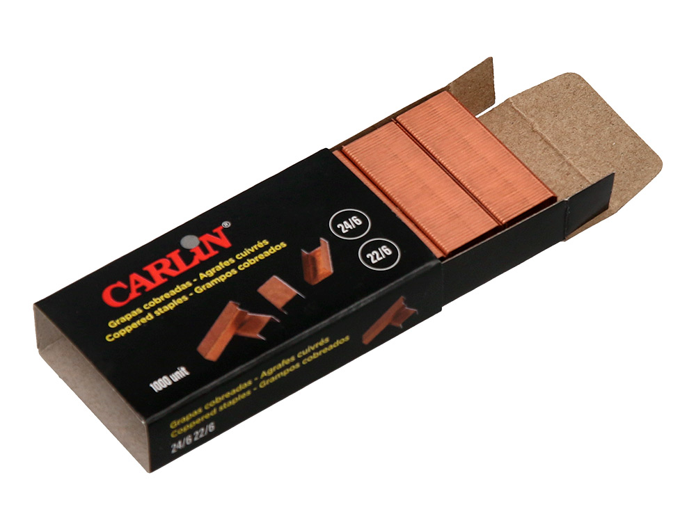GRAPAS CARLIN N 22/6 24/6 COBREADAS CAJA DE 1000 UNIDADES