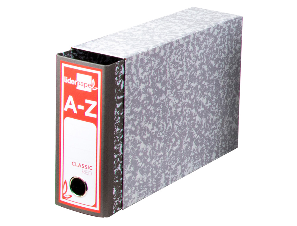 CAJA ARCHIVADOR LIDERPAPEL CLASSIC RED CUARTO APAISADO GRIS