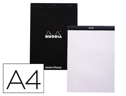 BLOC NOTA RHODIA BLACK DOT PAD DIN A4 80 HOJAS 80 G/M2 LISO CON PUNTOS NEGROS 5 MM PERFORADO