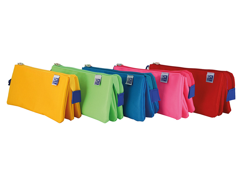 BOLSO ESCOLAR PORTATODO OXFORD KANGOO KIDS TRIPLE COLORES SURTIDOS 220X80X100 MM