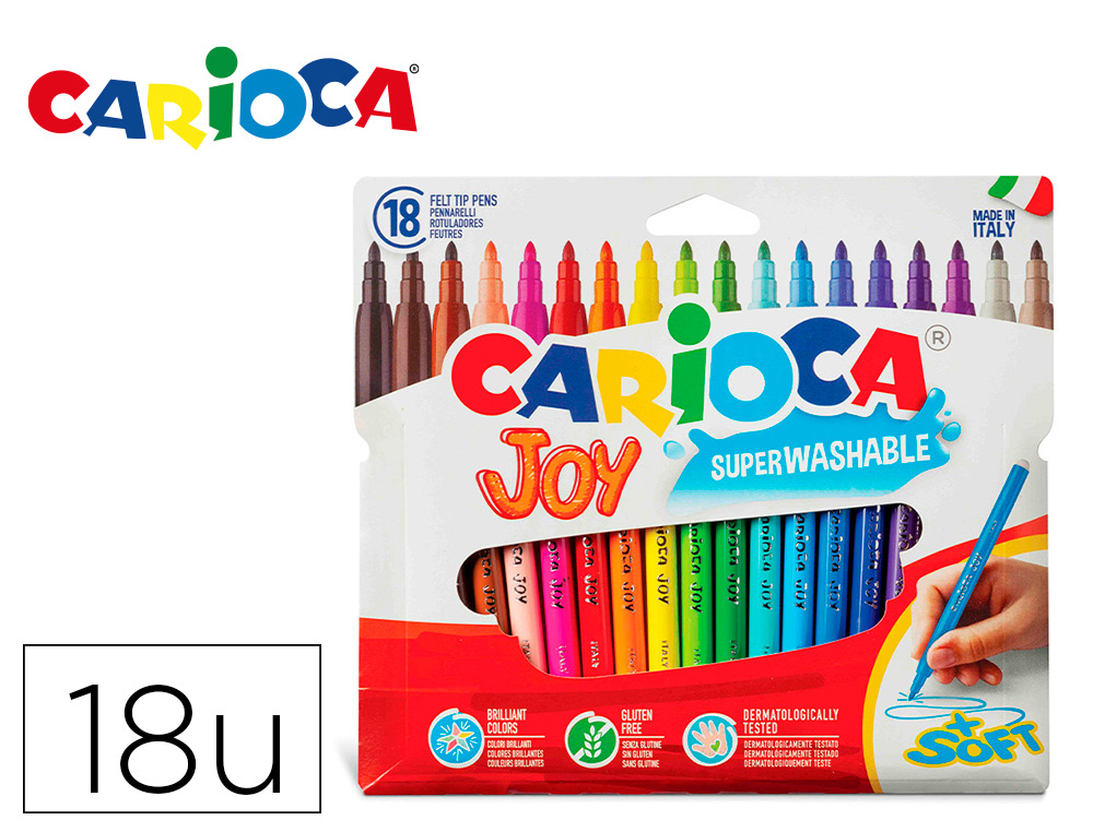 ROTULADOR CARIOCA JOY CAJA DE 18 COLORES
