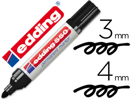 ROTULADOR EDDING PUNTA FIBRA PERMANENTE 550 NEGRO N.1 PUNTA REDONDA