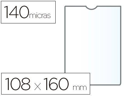 FUNDA PORTADOCUMENTO ESSELTE PLASTICO TRANSPARENTE 140 MICRAS TAMAO 108X160 MM