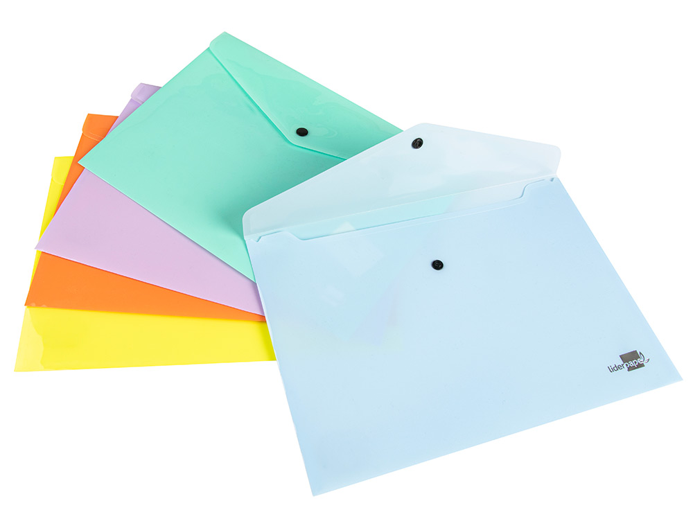 CARPETA LIDERPAPEL DOSSIER BROCHE POLIPROPILENO DIN A4 CELESTE OPACO 50 HOJAS