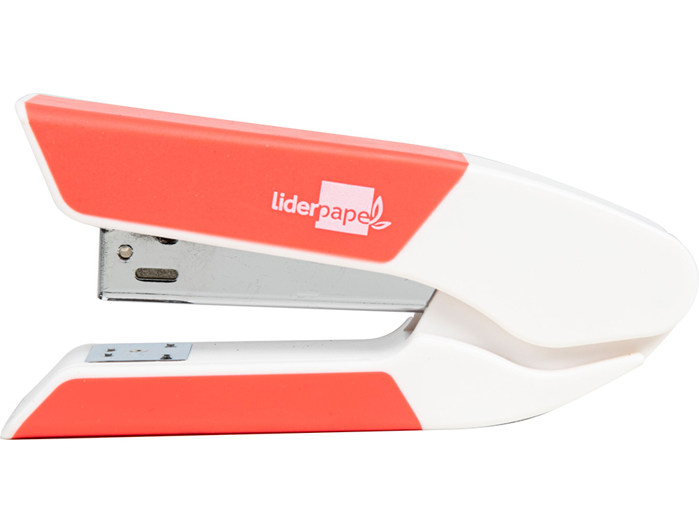 GRAPADORA LIDERPAPEL CON REGALO DE EXTRAEGRAPAS Y CAJA DE 1000 GRAPAS 26/6 CAPACIDAD 20H COLOR CORAL