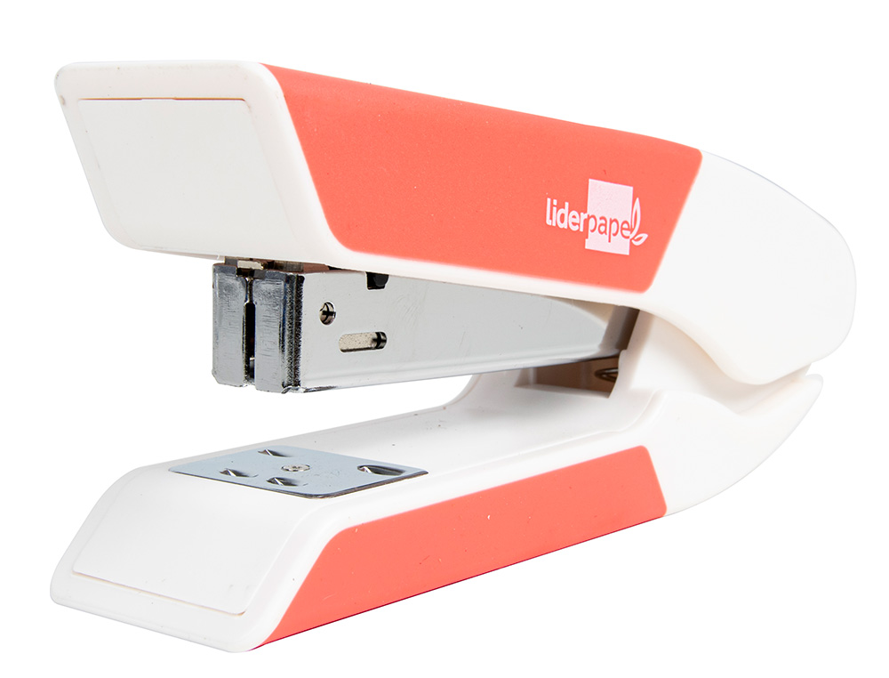 GRAPADORA LIDERPAPEL CON REGALO DE EXTRAEGRAPAS Y CAJA DE 1000 GRAPAS 26/6 CAPACIDAD 20H COLOR CORAL