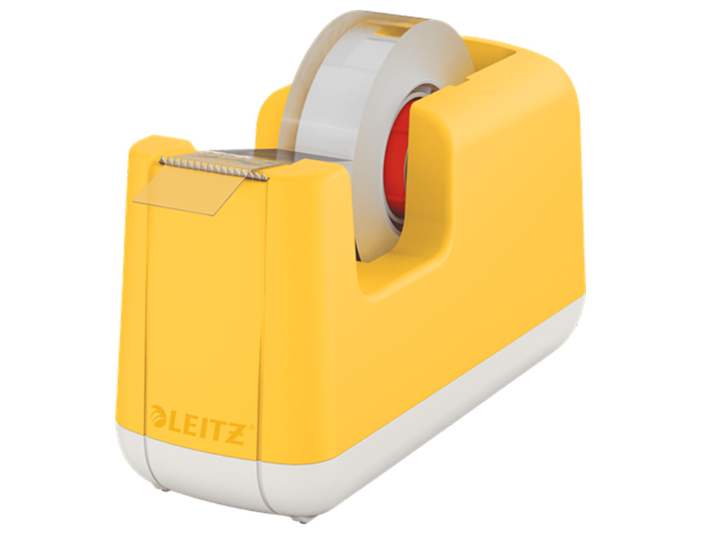 PORTARROLLO SOBREMESA LEITZ COSY PLASTICO PARA CINTAS 33 MT COLOR AMARILLO