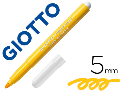 ROTULADOR GIOTTO TURBO MAXI LAVABLE CON PUNTA BLOQUEADA UNICOLOR AMARILLO