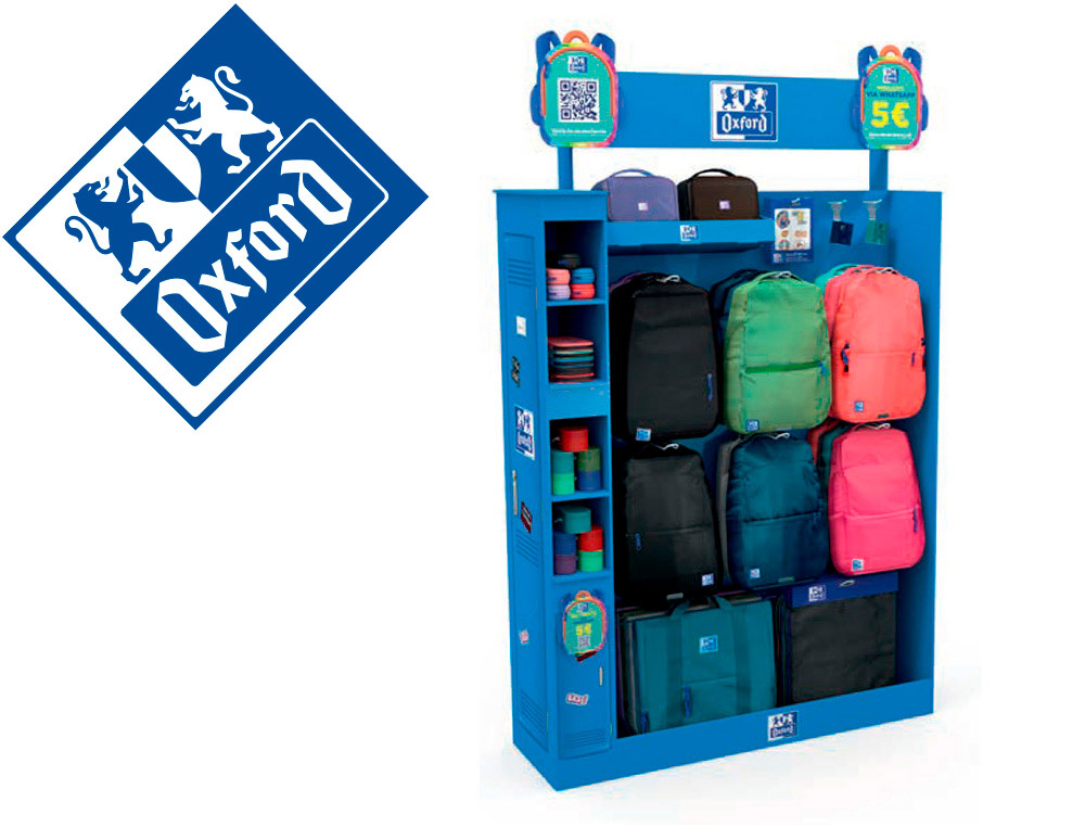 CONTENIDO 2/3 PARA EXPOSITOR OXFORD YOUNG PROOF MOCHILA B-OUT Y TOTE BAG B-TRENDY