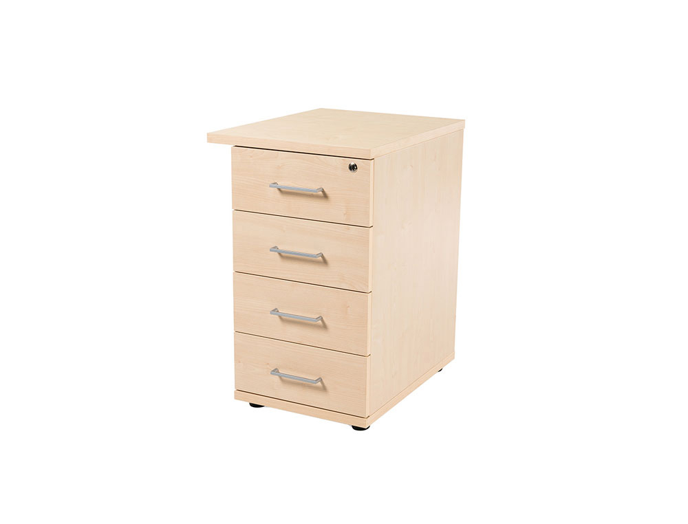 CAJONERA ROCADA CON 4 CAJONES SERIE STORE 60X47X74 CM ACABADO HAYA/HAYA