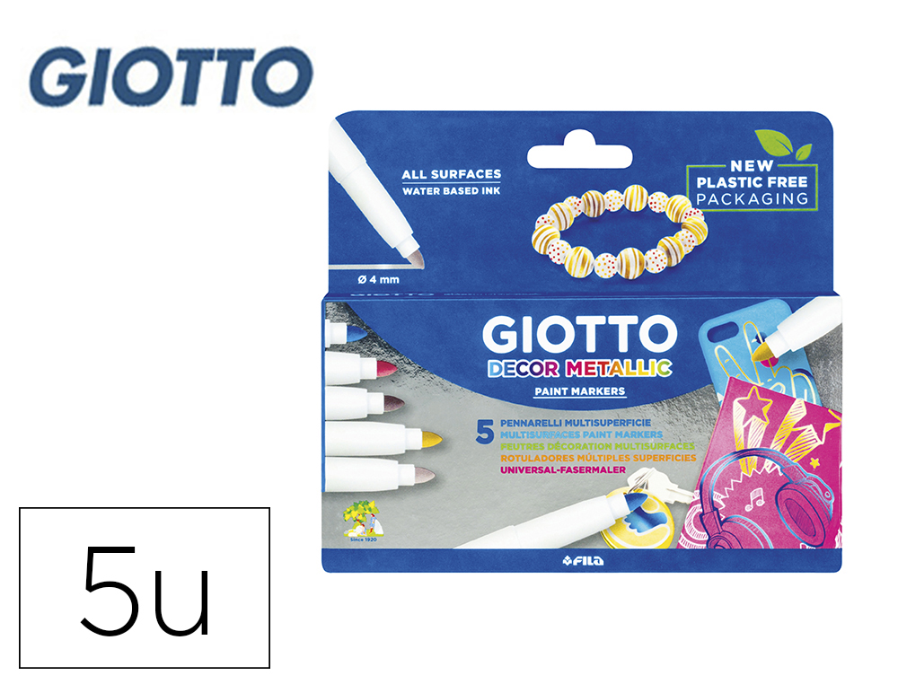 ROTULADOR GIOTTO DECOR METAL CAJA DE 5 ROTULADORES