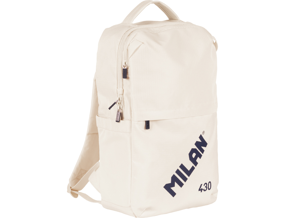 MOCHILA ESCOLAR MILAN CON CIERRE DE SEGURIDAD 15 LITROS 430 SINCE 1918 COLOR BEIGE