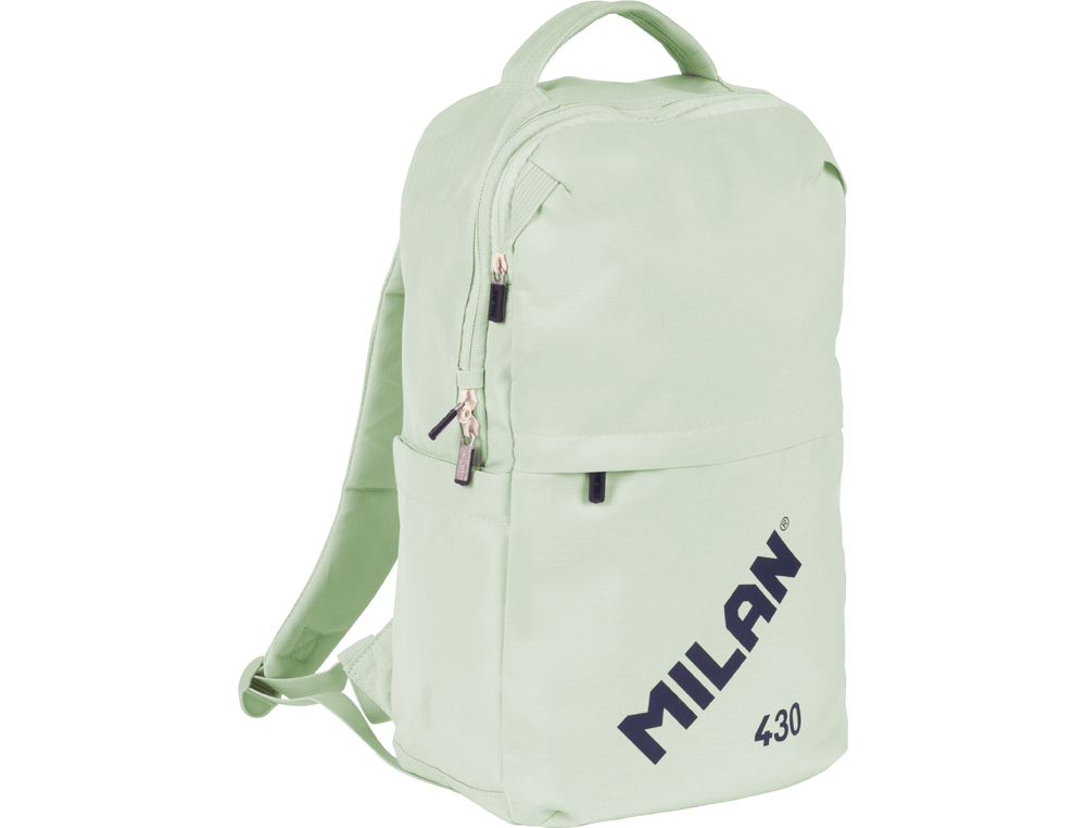 MOCHILA ESCOLAR MILAN CON CIERRE DE SEGURIDAD 15 LITROS 430 SINCE 1918 COLOR VERDE